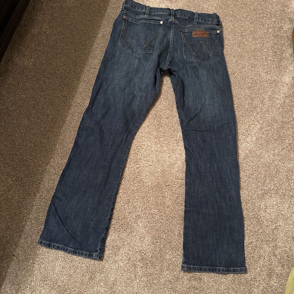 Men’s Wrangler Retro Jeans 33 X 32 Slim Boot Cut Jeans - Picture 2 of 5